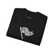 Folded black sweatshirt with 'PRECIOUS HOLLOWS' logo on a white background.#color_black