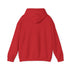 Back of red hoodie on a white background.#color_red