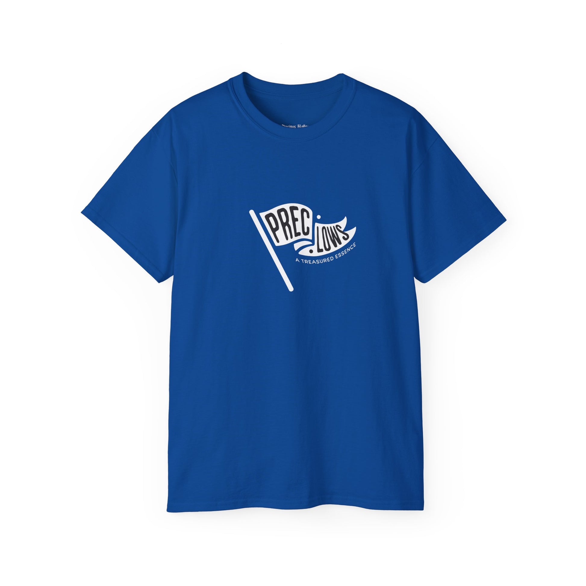 Blue t-shirt with a white logo on a white background.#color_royal