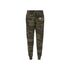 camouflage pants with white logo