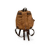 Brown luggage bag showing universal strap with zipper closed.#color_brown