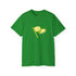 Green t-shirt with yellow graphic and text on a white background.#color_irish-green