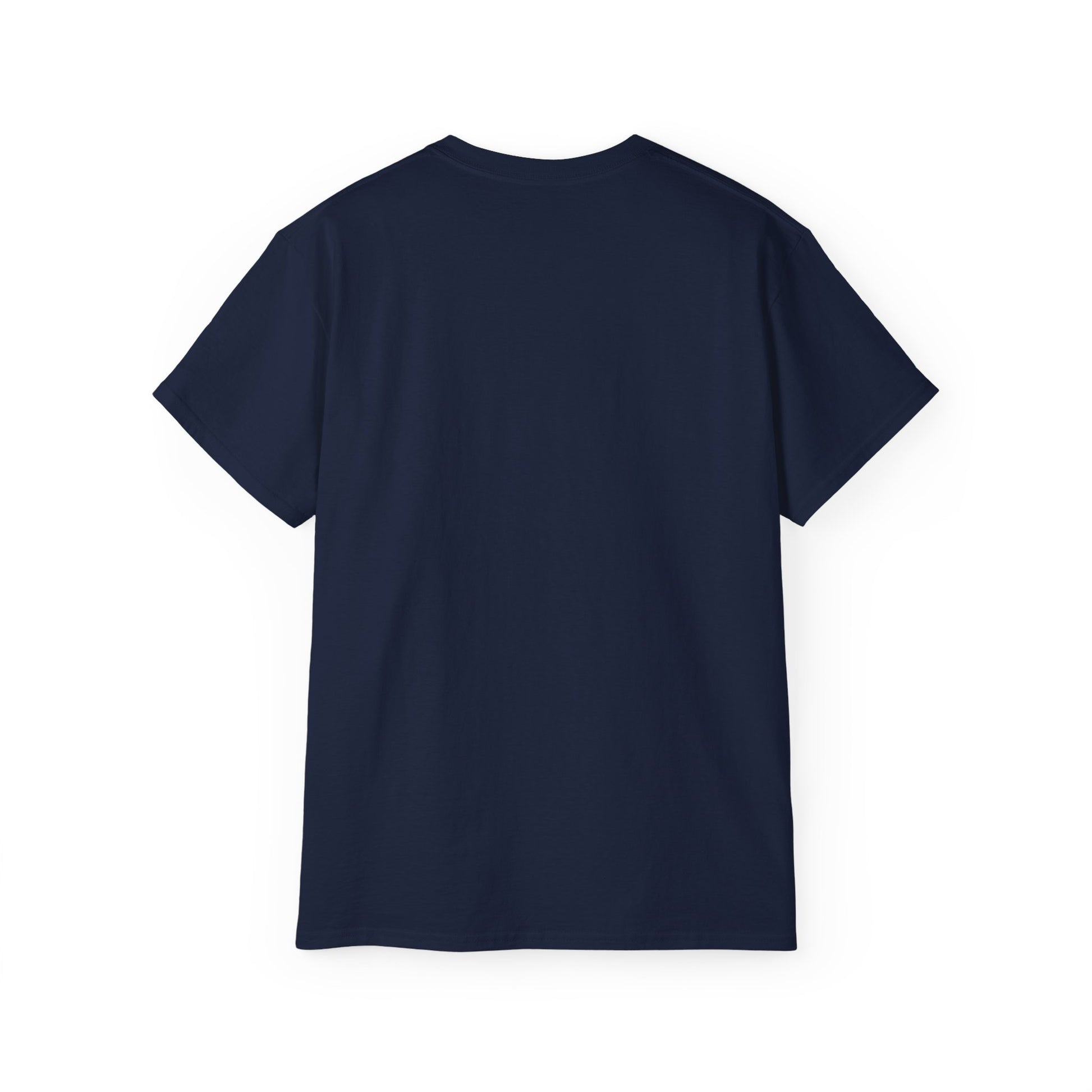 Navy blue t-shirt on a white background.#color_navy