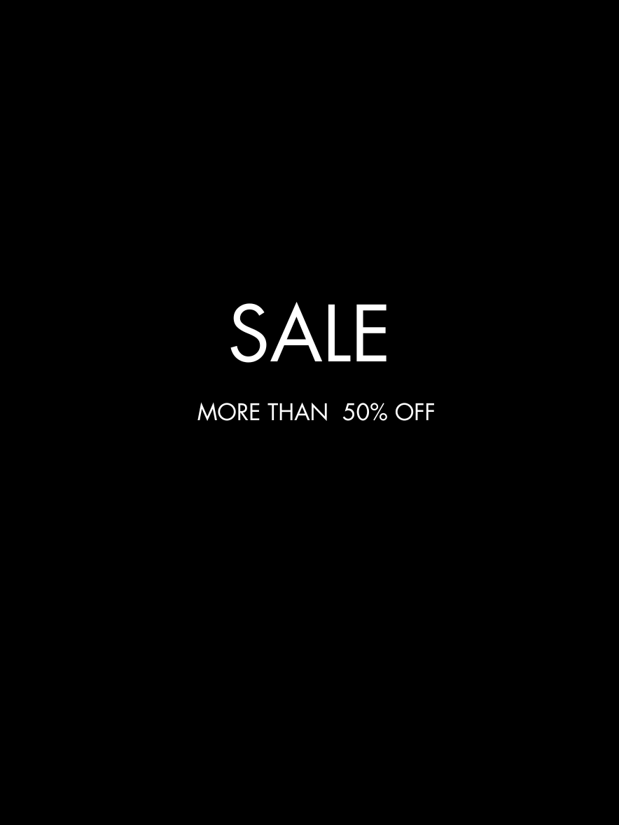 White text announcing Sale more than 50% off