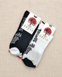 Heritage Script Crew Socks flat lay