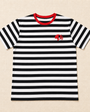 District Stripe Tee front view with embroidered chest mark