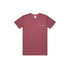 Maroon t-shirt with a logo on a white background