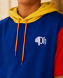 Junior Block Hoodie color-block and embroidered logo detail