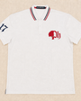 White Club Tipped Polo with red accents