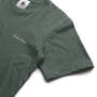 Green t-shirt with a brand logo on a white background